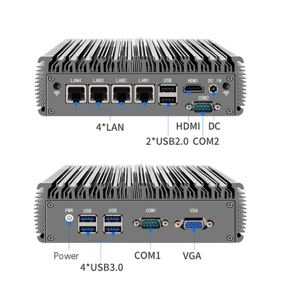 購入 産業用ファンレス ミニ pc 4 lan RJ45 ギガ クアッド コア J4125 コア i3 i5 i7 ファンレス 産業用ミニ pc コンピュータ online manufacture