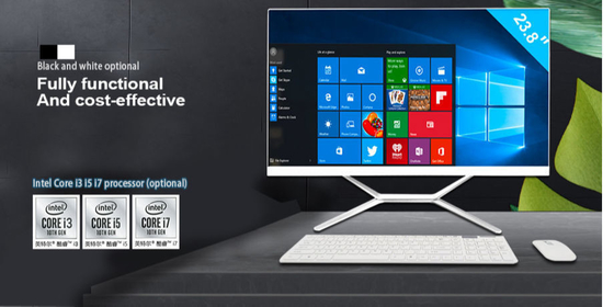 1つのPCの卓上コンピュータのタッチ画面I7 11700の23.8 ″すべて8中心16mbのスマートな隠し場所のBareboneシステム